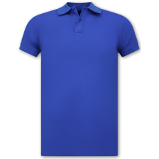 Herrpikétröja - Herrpikétröja Med Kort Ärm - Herrpikétröja - Slim Fit Koboltblå