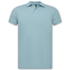 Pikétröja - Herr Kortärmade Pikétröjor - Herr Pikétröja - Slim Fit Ljusblå