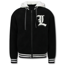 Överdimensionerad Basebolljacka - Teddyjacka Herr Med Huva - Mellanviktsjacka Herr - Svart