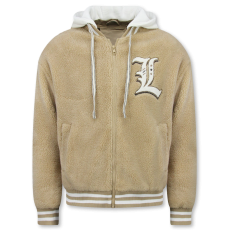 Teddy Coat Herr Med Huva - Överdimensionerad Baseballjacka - Mellanviktsjacka Herr - Brun