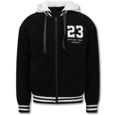 Överdimensionerad Basebolljacka - Teddyjacka - Herrjacka I Mellanvikt - Svart