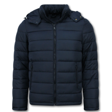 Herrjacka Med Huva - Slim Fit - Mellanviktsjacka Herr - Blå