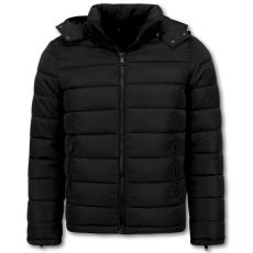 Herrjacka Med Huva - Slim Fit - Mellanviktsjacka Herr - Svart