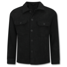 Herrflanellskjorta Med Fickor - Herrjacka - Herrmellansjacka - Svart