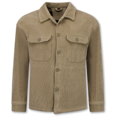 Herrflanellskjorta Med Fickor - Herrmellansjacka - Brun
