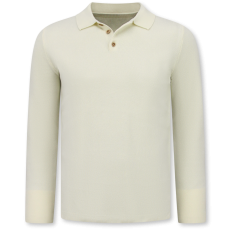 Herrtröja - Eleganta Herrtröjor Med Polokrage - Beige