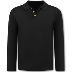 Herrtröja - Herr Långärmad Pikétröja - Svart