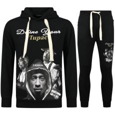 Pac Träningsoverall Hoodie Herr - Tupac Träningsoverall Hoodie - Hemmaställ Herr Vuxna - Svart