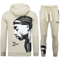 Tupac Träningsoverall - Pac Jogging Suit Hoodie Herr - Hemmadrass Herr Vuxna - Brun