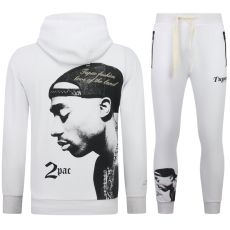 Tupac Träningsoverall - Pac Jogging Suit Hoodie Herr - Hemmadrass Herr Vuxna - Vit