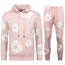 Tjock Vävd Herrträningsoverall Med Heltäckande Blommönster - Herrdräkt Med Blommönster - Twinset - Rosa