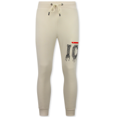 Tjocka Vävda Joggingbyxor Herr ICON - Långa Träningsbyxor För Män - Beige