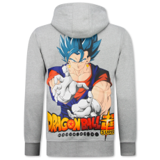 Överdimensionerad Hoodie Herr Med Huva - Dragon Ball Print - Tjock Vävd - Grå
