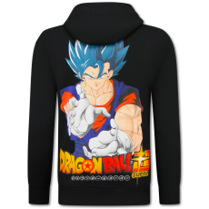 Överdimensionerad Hoodie Herr Med Huva - Dragon Ball Print - Tjock Vävd - Svart