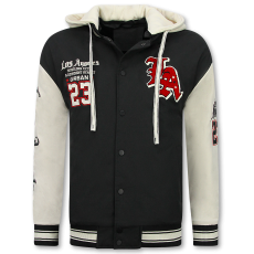 Överdimensionerad Basebolljacka Med Huva - Herrbomberjacka - Svart