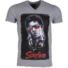 Scarface Headphone - T-Shirt Herr Grå