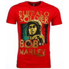 Bob Marley Buffalo Soldier - T-Shirt Herr Röd