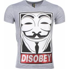 Anonymous Disobey Print - T-Shirt Herr Grå