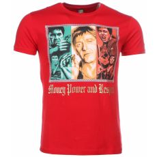 Scarface Money Power Respect - T-Shirt Herr Röd