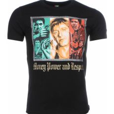 Scarface Money Power Respect - Herr T-Shirt Svart