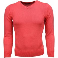 Men Billiga Tröjor - Blanco V-Neck Rosa Röd