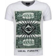 One Dollar Eye Black Stones - Man T-Shirt Vit