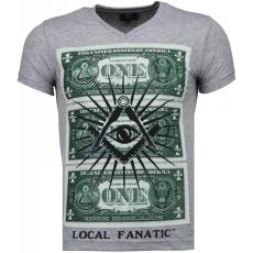 One Dollar Eye Black Stones - T-Shirt Herr Grå