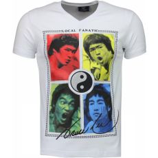 Bruce Lee Ying Yang - Herr T-Shirt Vit
