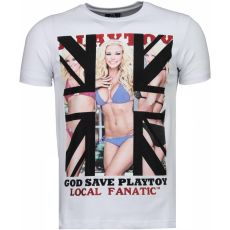 God Save Playtoy Rhinestone - Herr T-Shirt Vit