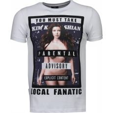 Kim Kardashian Rhinestone - Herr T-Shirt Vit