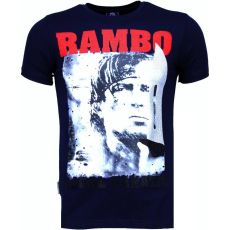 Rambo Rhinestone - T-Shirt Herr Marinblå