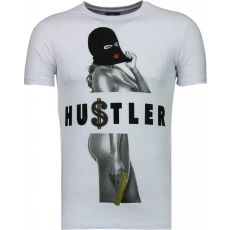 Hustler Rhinestone - T-Shirt Herr Vit