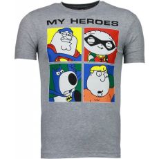 Super Family My Heroes - T-Shirt Herr Grå