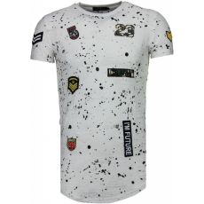 Military Patches Paint Splash - Herr T-Shirt - T T - Vit
