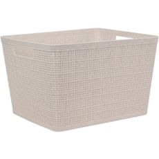 Korg Förvaring Beige Flätad Plast 35x29x22 cm