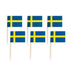 Tandpetare med Sveriges flagga 25 st