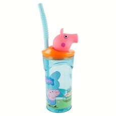 Mugg med Sugrör och 3D-figur 360ml Peppa Pig