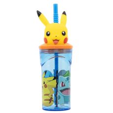 Pikachu Mugg med Sugrör och 3D-figur 360ml - Pokemon