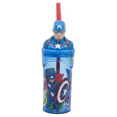 Captain America Mugg med Sugrör och 3D-figur 360ml Marvel