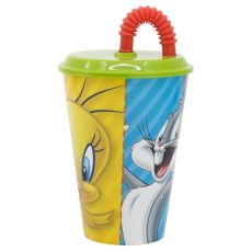 Mugg med Sugrör 430ml Looney Tunes