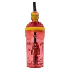 Iron Man Mugg med Sugrör och 3D-figur 360ml Marvel