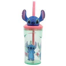 Stitch Mugg med Sugrör och 3D-figur 360ml - Disney