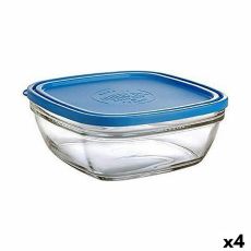 Fyrkantig matlåda med lock Duralex FreshBox Blå 3 L 23 x 23 x 9 cm (4 antal)
