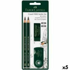 Set med pennor Faber-Castell Svart (5 antal)