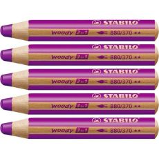 Färgpennor Stabilo Woody Lila 3 i 1 (5 antal)