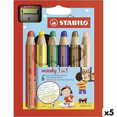 Färgpennor Stabilo Woody Multicolour 6 Delar (5 antal)