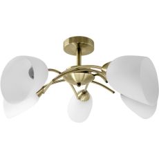 Taklampa Activejet NIKITA 5P Patyna Vit Metall Glas 200 W