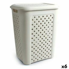 Tvättkorg Tontarelli Arianna Med lock Beige 43,5 x 33,5 x 55 cm (6 antal)