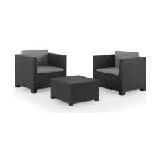 Set med bord och 2 fåtöljer SP Berner Diva tete grafit