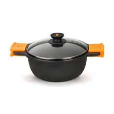 Kastrull med glaslock BRA A270328 5,7 L (Ø 28 cm) Svart Metall Aluminium Ø 28 cm Aluminio